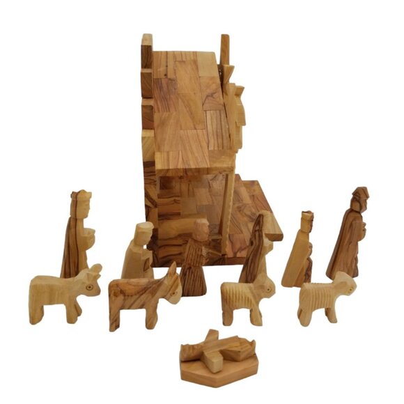 Nativity set Music Box of Carved Bethlehem Olive Wood National Geographic Origin - Picture 12 of 16
